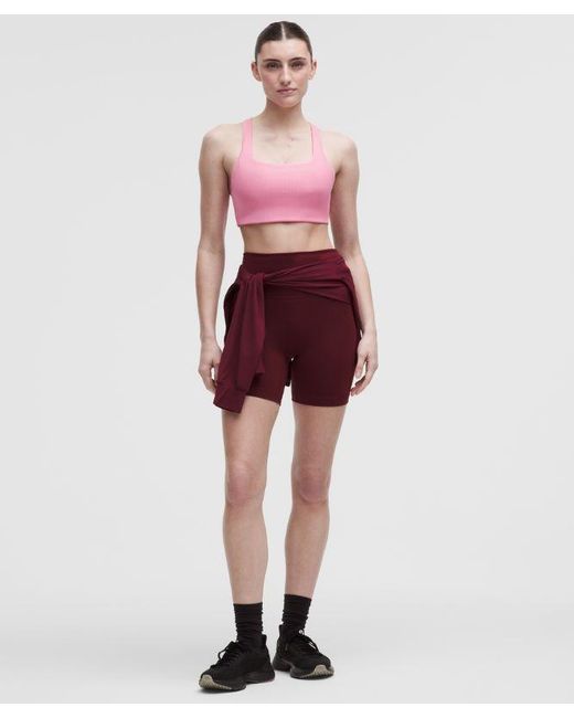 lululemon athletica Red – All-Time Hero Ribbed Sports Bra Medium Support, B/C Cup – – Size Large