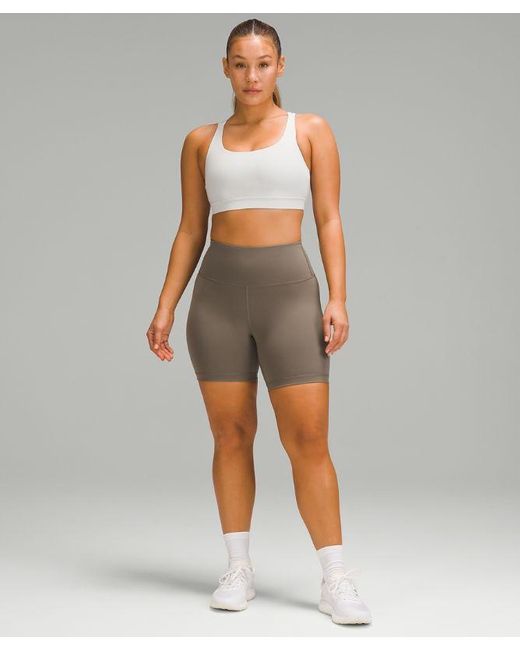 lululemon athletica Gray Wunder Train Contour Fit High-rise Shorts - 6" - Color Brown - Size 0