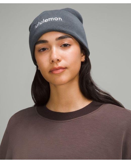 lululemon athletica Gray Warm Revelation Beanie Wordmark