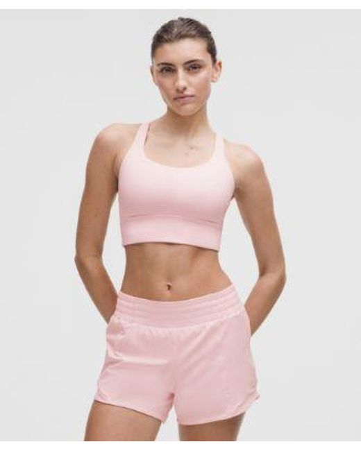 lululemon athletica Pink – Energy Longline Sports Bra Medium Support, B–D Cups – – Size 14