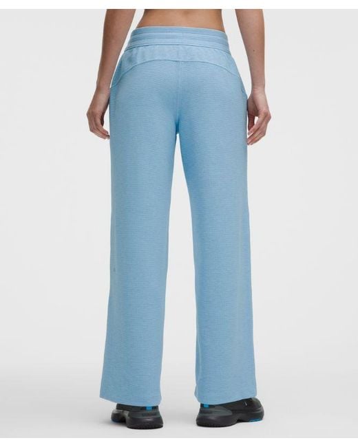 lululemon athletica Blue – Scuba Mid-Rise Wide-Leg Pants Waffle – – Size Large