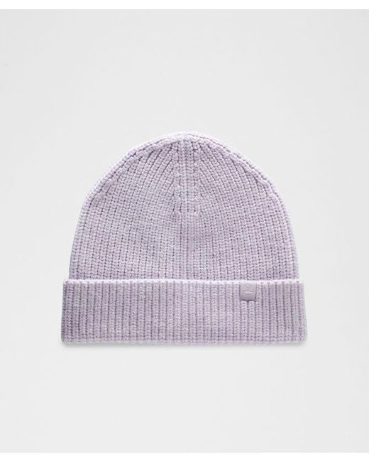 lululemon athletica Purple – Close-Fit Ribbed Knit Beanie Hat – Wool-Blend –