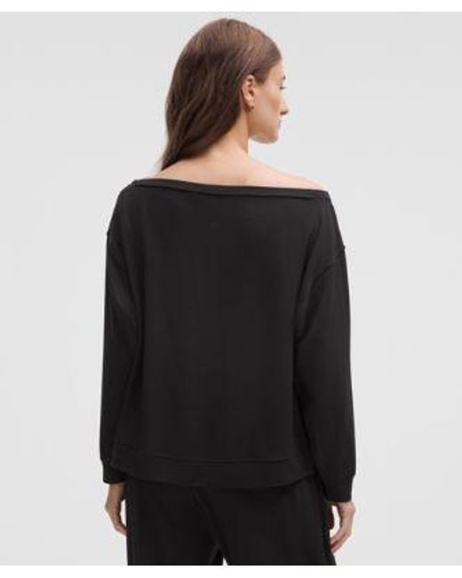 lululemon athletica Black Becalm Oversized Boatneck Long-Sleeve Shirt
