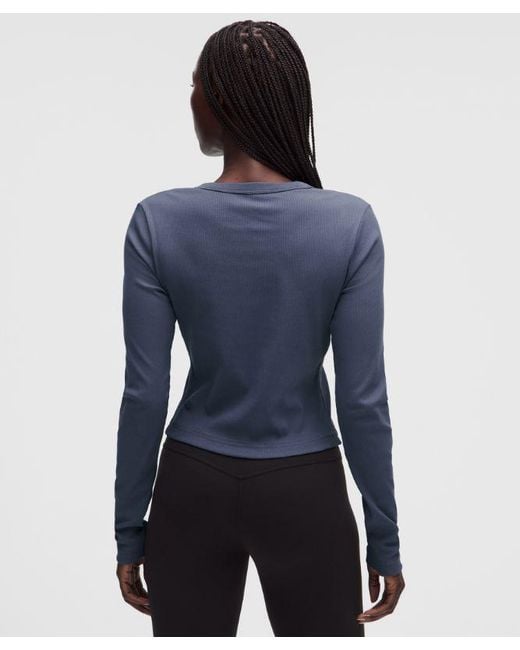 lululemon athletica Blue – Little Ribbed Long-Sleeve Tee – – Size Large
