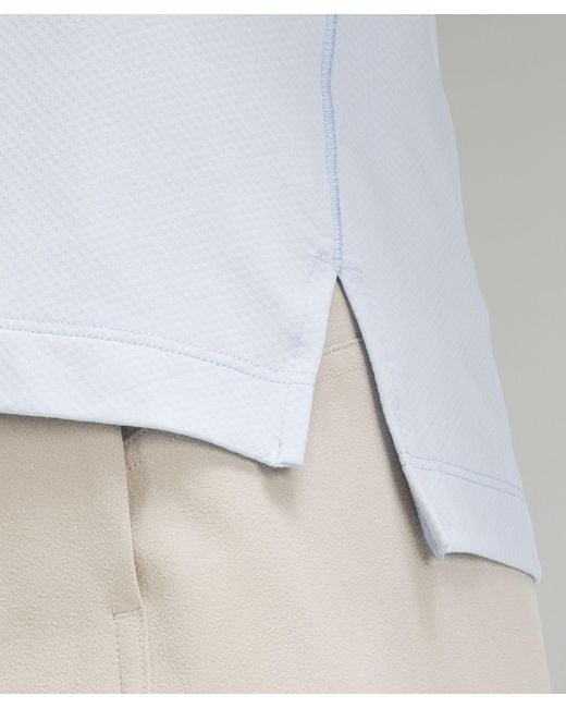 lululemon athletica White Quick Dry Sleeveless Polo Shirt Straight Hem