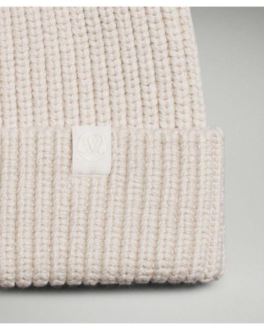 lululemon athletica Natural Close-Fit Wool-Blend Ribbed Knit Beanie