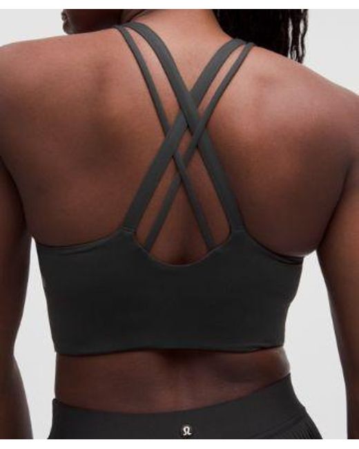 lululemon athletica Black – Energy High-Neck Longline Sports Bra Evolve Medium Support, B-D Cups – – Size Large