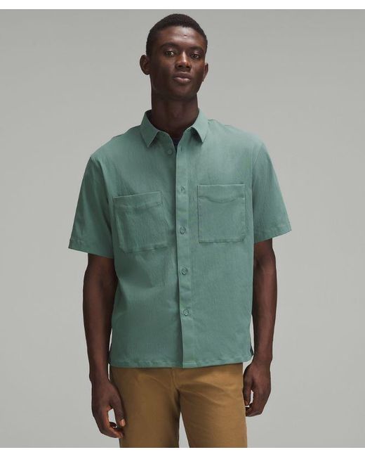 lululemon athletica Green Relaxed-fit Short Sleeve Button-up Shirt