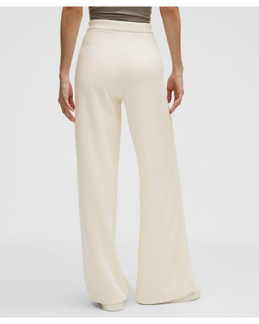 lululemon athletica Natural – Brushed Softstreme Pintuck High-Rise Wide-Leg Pants Regular – – Size Large