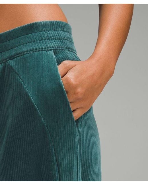 lululemon athletica Green Scuba Mid-rise Wide-leg Pants Velvet Cord