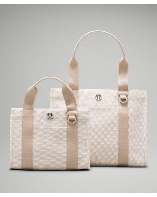 lululemon Two-tone Canvas Tote Bag Mini 4.5l - Color White