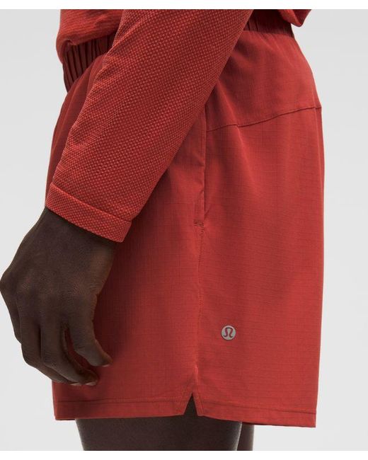 lululemon athletica Red – Mile Maker Linerless Shorts – 6" – – Size Large for men