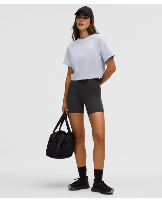 lululemon athletica White All Yours Organic Cotton Cropped T-Shirt