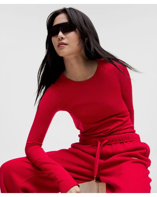 lululemon athletica Red Lunar New Year Swiftly Tech Long-Sleeve Shirt 2.Waist Length