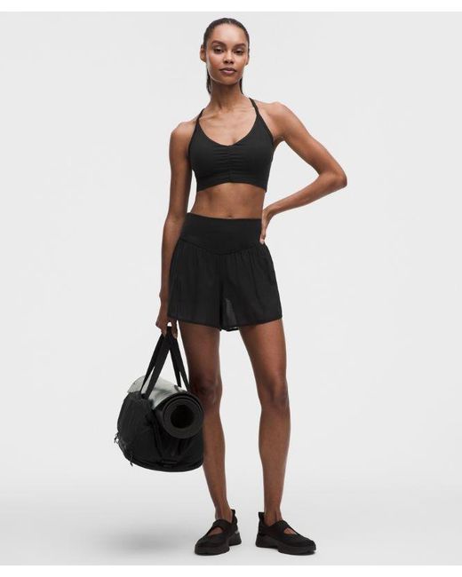 lululemon athletica Black Flow Y Ruched Bra