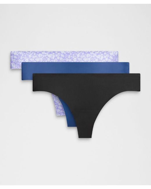 lululemon athletica Gray Invisiwear Mid-rise Thong Underwear 3 Pack