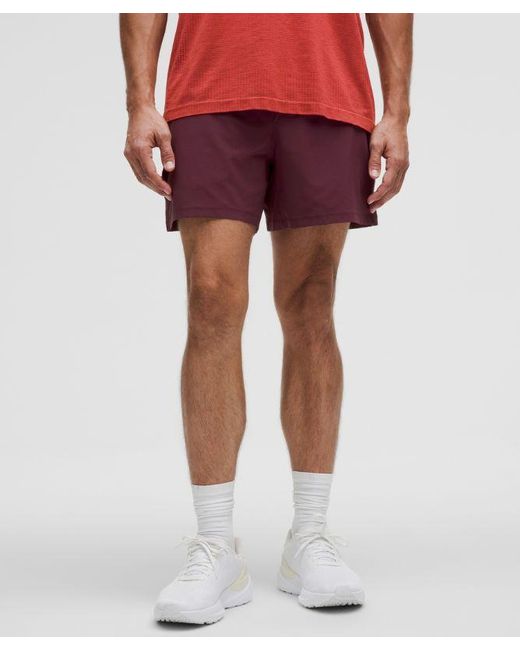 lululemon athletica Red Pace Breaker Lined Shorts 5" for men
