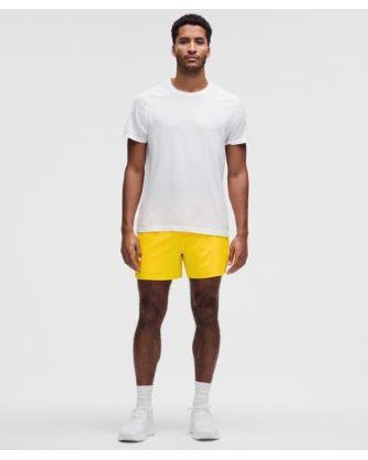 lululemon athletica Yellow – Pace Breaker Linerless Shorts – 5" – – Size 6 for men