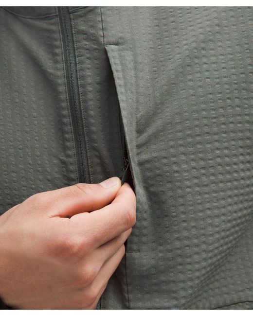 lululemon athletica Gray Grid Fleece Full-Zip Vest for men