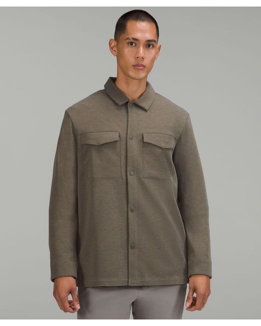 lululemon athletica Brown Gridliner Fleece Overshirt for men