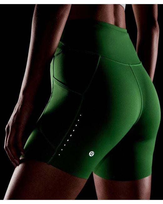 lululemon athletica Green – Fast And Free High-Rise Shorts 5 Pocket – 6" – – Size 4