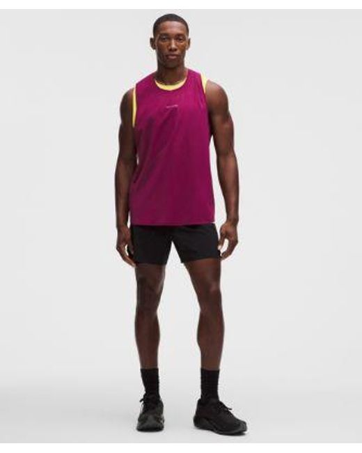 lululemon athletica Purple Fast And Free Singlet for men