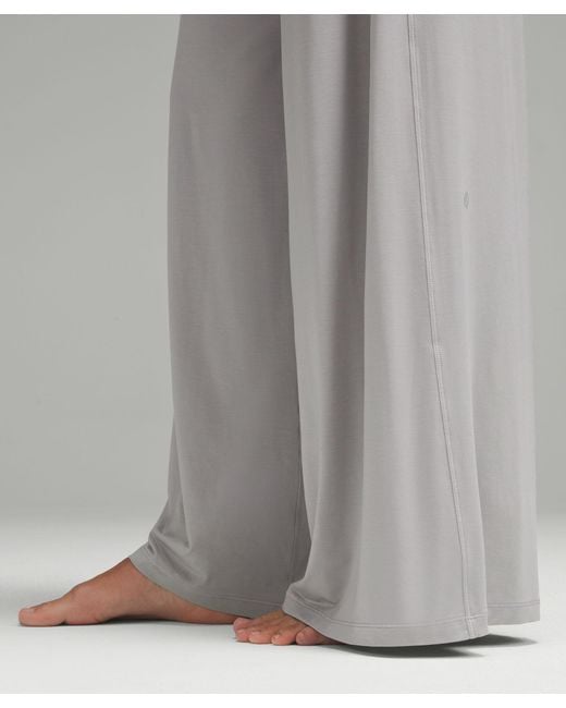 lululemon athletica Gray Modal High-rise Wide-leg Lounge Pants