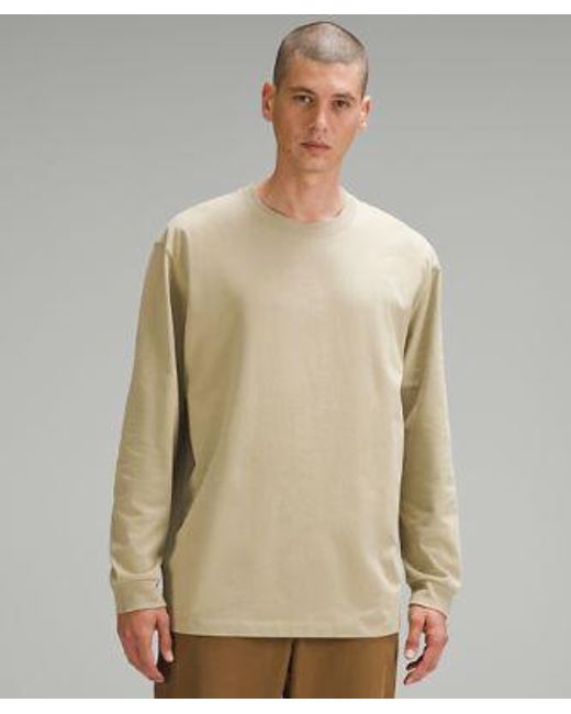 lululemon athletica Natural – Heavyweight Jersey Long-Sleeve Shirt – Color Khaki – for men