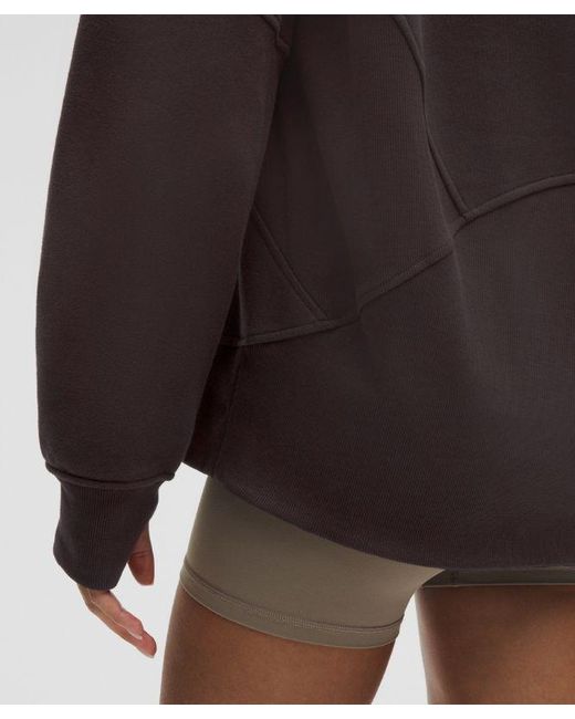 lululemon athletica Brown – Scuba Oversized Funnel-Neck Half Zip Sweatshirt Long – – Size 6