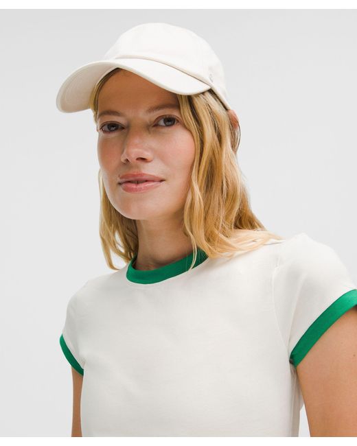 lululemon athletica White Organic Cotton Ringer Baby Tee