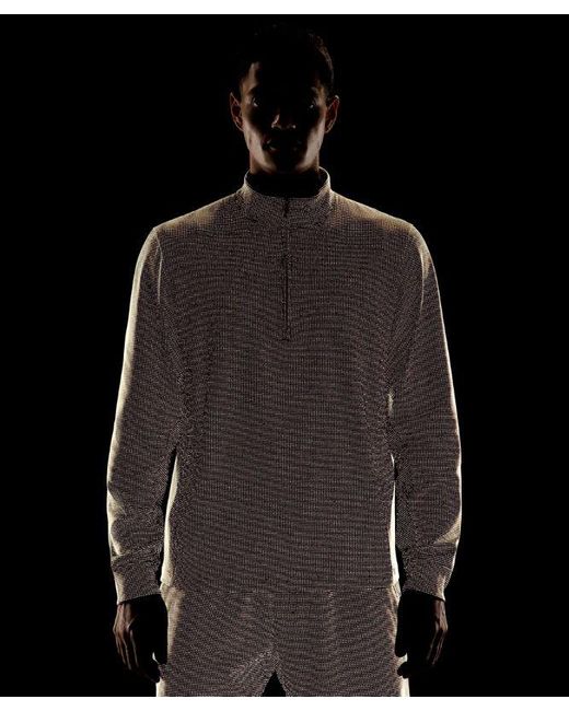 lululemon athletica Green – Reflective Knit Running Half Zip Long-Sleeve Top – – Size Medium for men