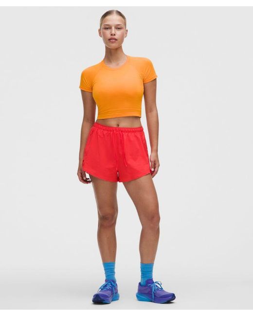 lululemon athletica Red – Swiftly Tech Cropped Short-Sleeve Shirt 2.4 – – Size 4