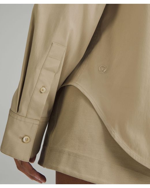 lululemon athletica Natural Relaxed-fit Cotton-blend Poplin Button-down Shirt