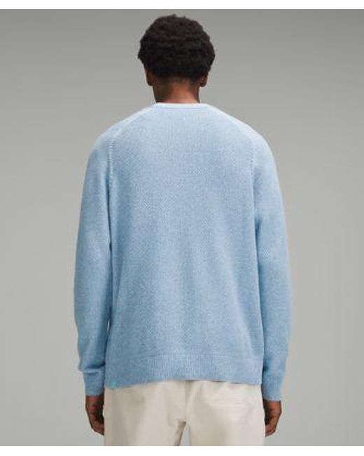 lululemon athletica Textured Knit Crewneck Sweater - Color Blue - Size Xl for men