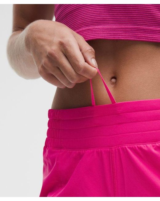 lululemon athletica Pink Hotty Hot High-Rise Lined Short 4"