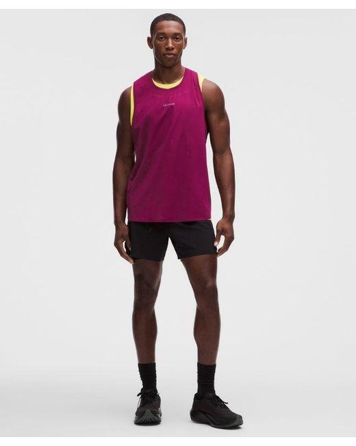 lululemon athletica Purple Fast And Free Singlet for men