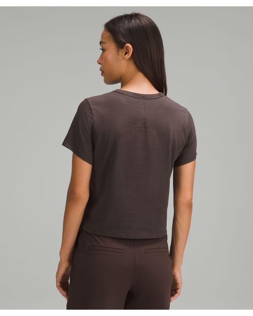 lululemon athletica Gray Classic-fit Cotton-blend T-shirt