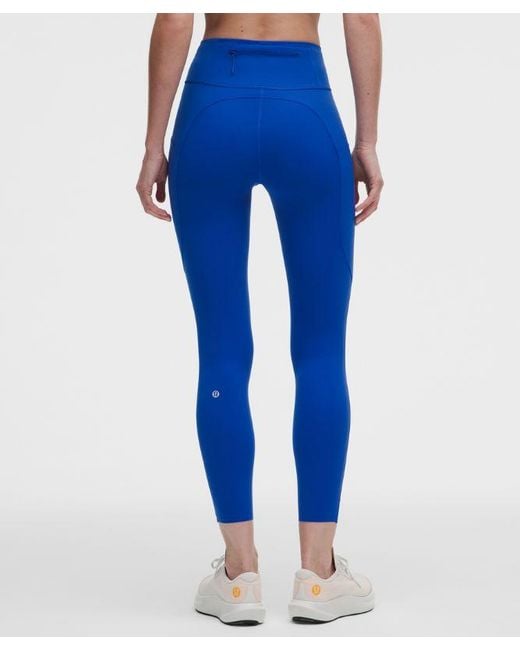 lululemon athletica Blue – Fast And Free 6-Pocket High-Rise Tight Leggings Design – 25" – – Size 14