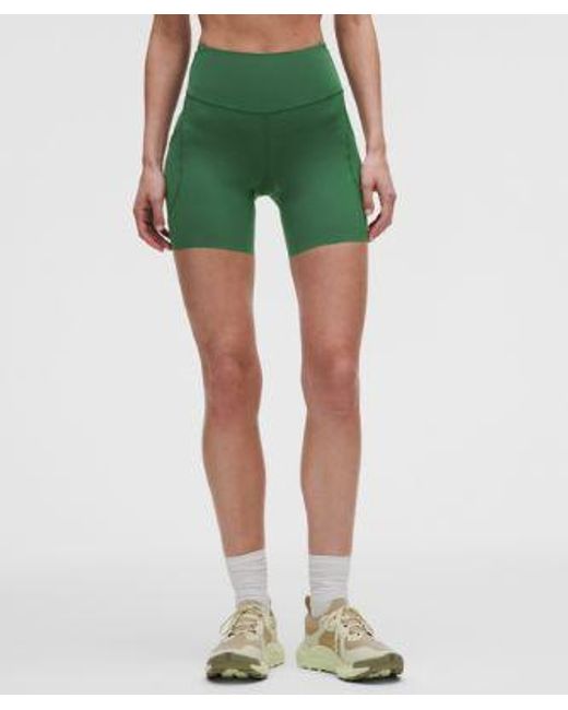 lululemon athletica Green Fast And Free High-Rise Short 6"