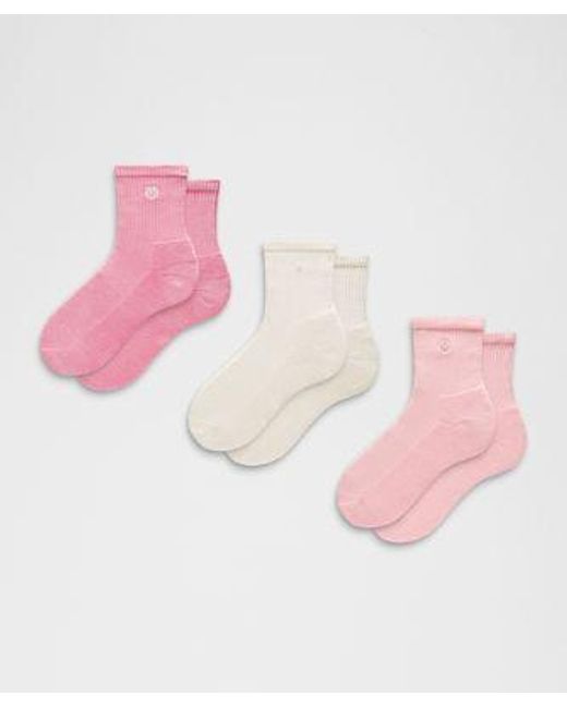 lululemon athletica Pink Daily Essential Quarter Socks