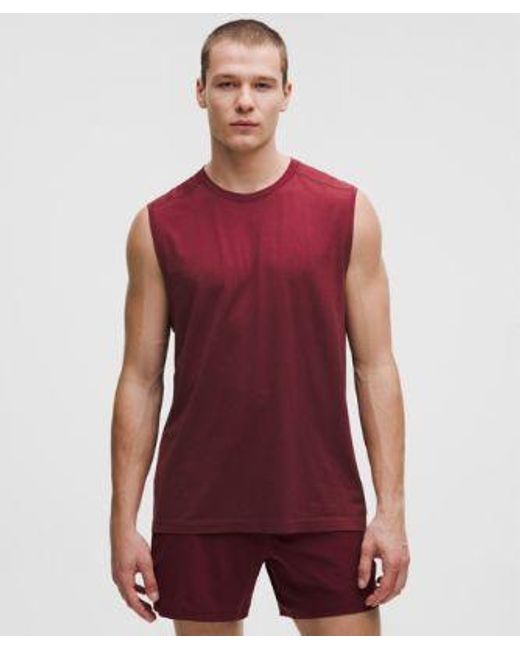 lululemon athletica Red Metal Vent Tech Sleeveless Shirt for men