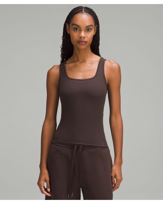 lululemon athletica Brown Hold Tight Square-neck Tank Top