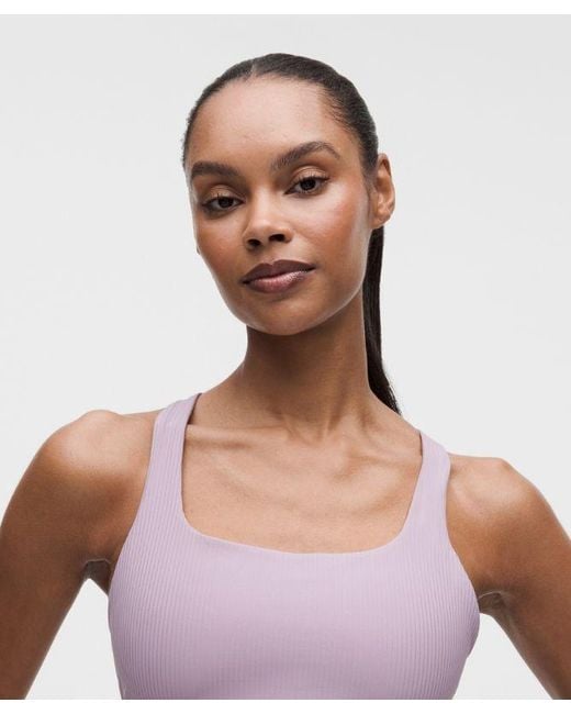 lululemon athletica Blue – All-Time Hero Ribbed Sports Bra Medium Support, B/C Cup – – Size Large