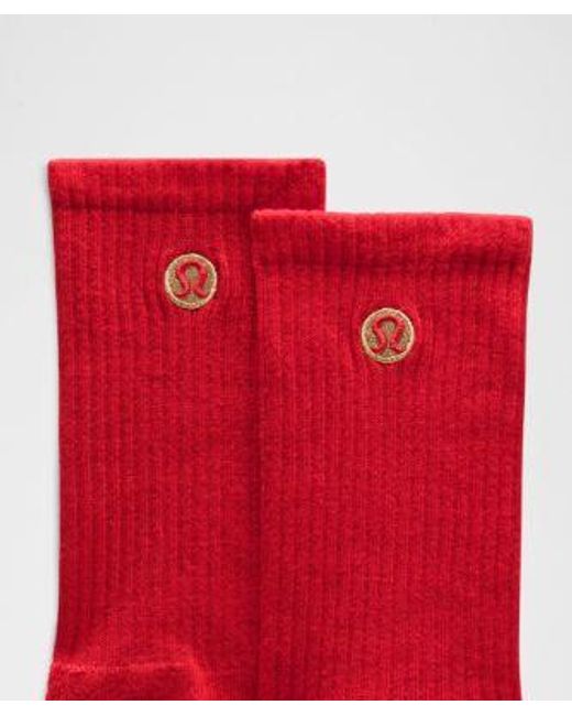 lululemon athletica Red – Lunar New Year Daily Essential Crew Socks – /Neon – Size Large