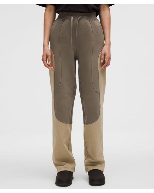 lululemon athletica Natural – Cotton Fleece Mid-Rise Straight-Leg Pants Slnsh Collection – – Size Large