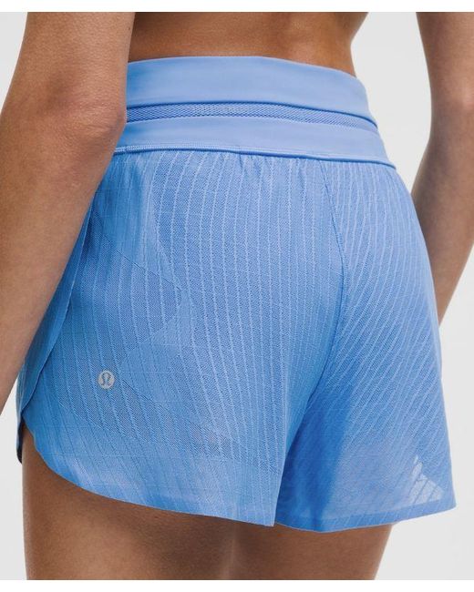 lululemon athletica Blue Fast And Free Airflow Mid-Rise Running Short 3”