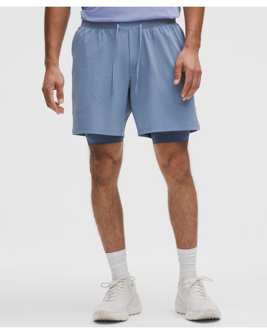 lululemon athletica Blue License To Train Lined Short 7" for men