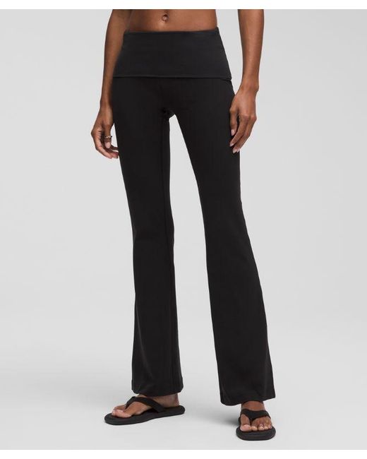 lululemon athletica Black Groove Nulu Foldover-Waist Flared Pant