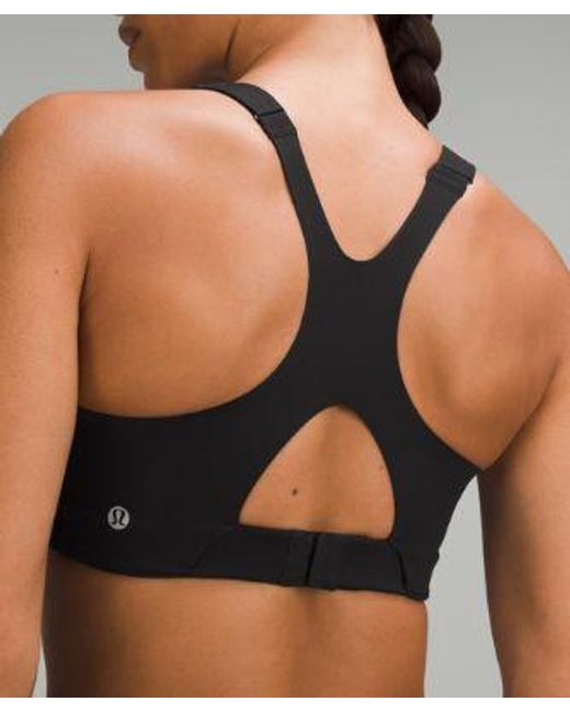 lululemon athletica Black – Ultralu Square-Neck Workout Sports Bra Medium Support, D/Dd Cup – – Size 14