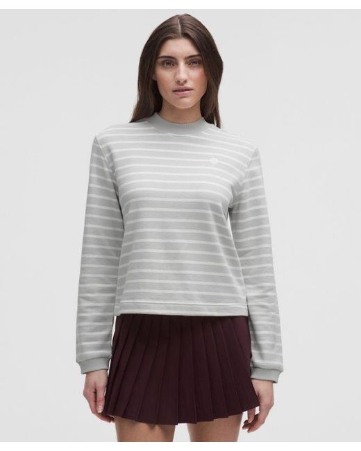 lululemon athletica Gray Cotton French Terry Crewneck Pullover